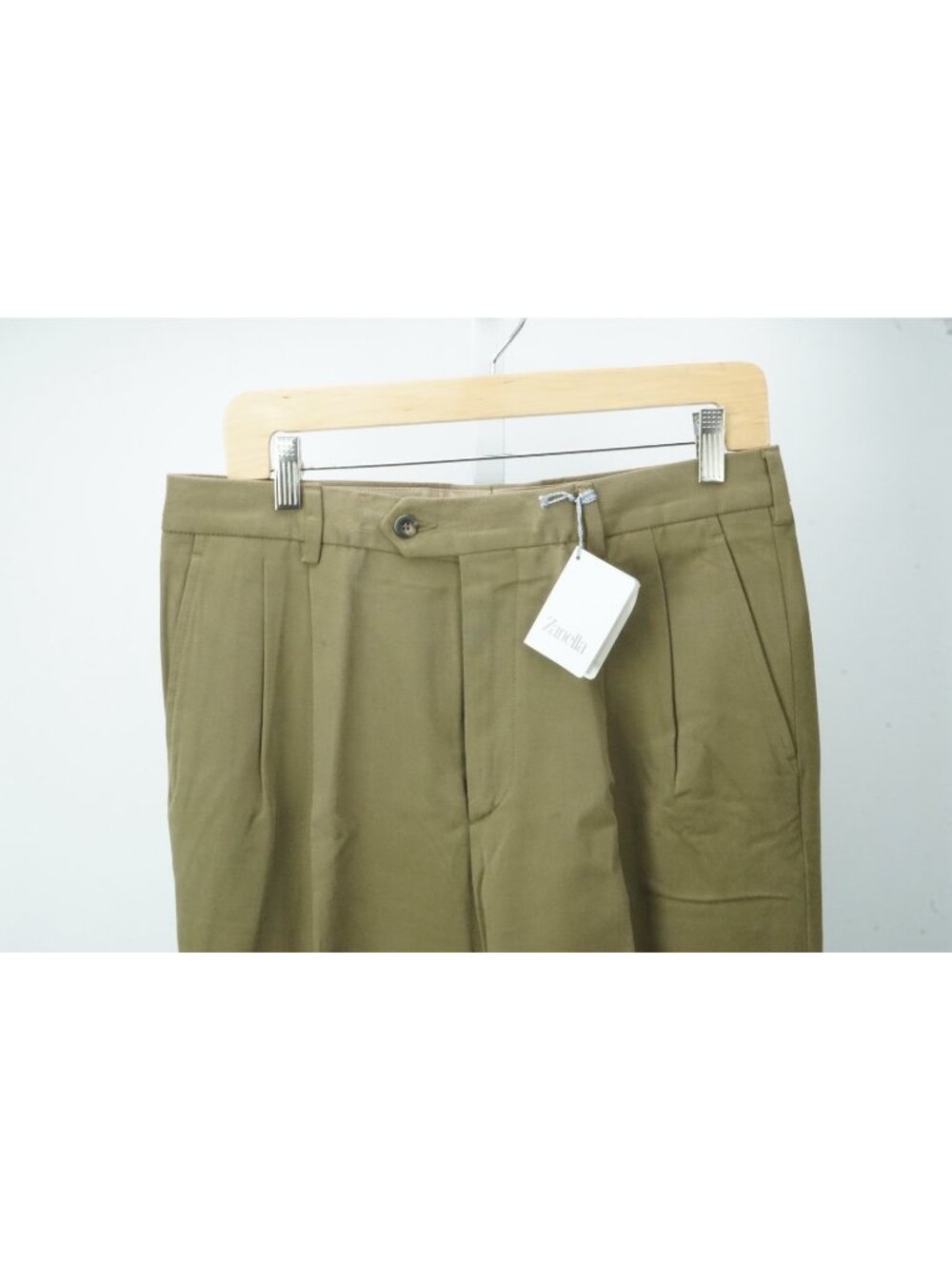Zanella Olive Brown 100% Cotton Mens Chino Pants Sz 48 EU BRAND NEW